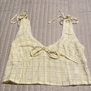American Eagle Outfitters Cream Checkered Camisole